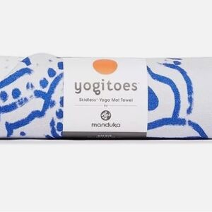 Brand new! mandela yogi toes mat towel! never opened! color is CHAKRA PRINT BLUE